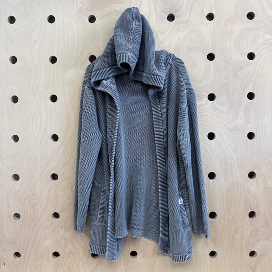 Grey Open Hoodie Cardigan