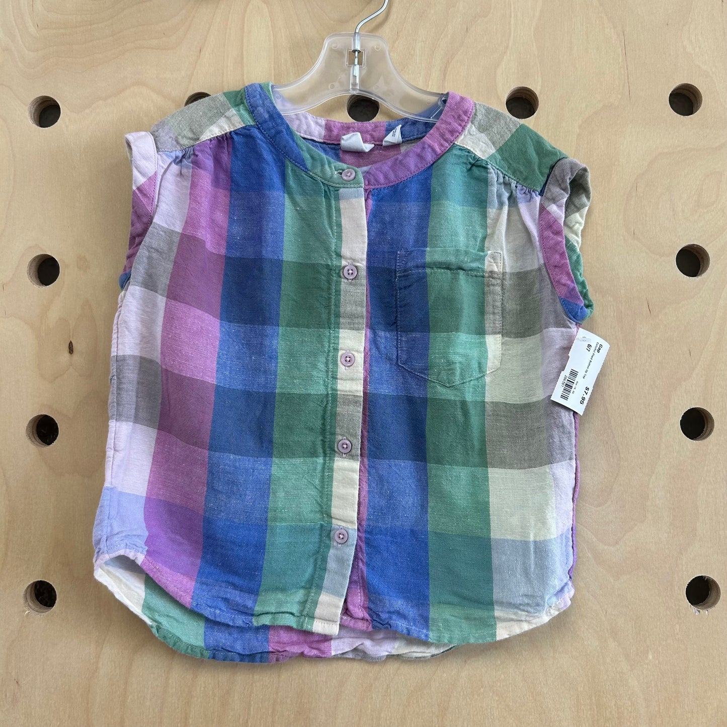 Colorful Plaid Button Up Top