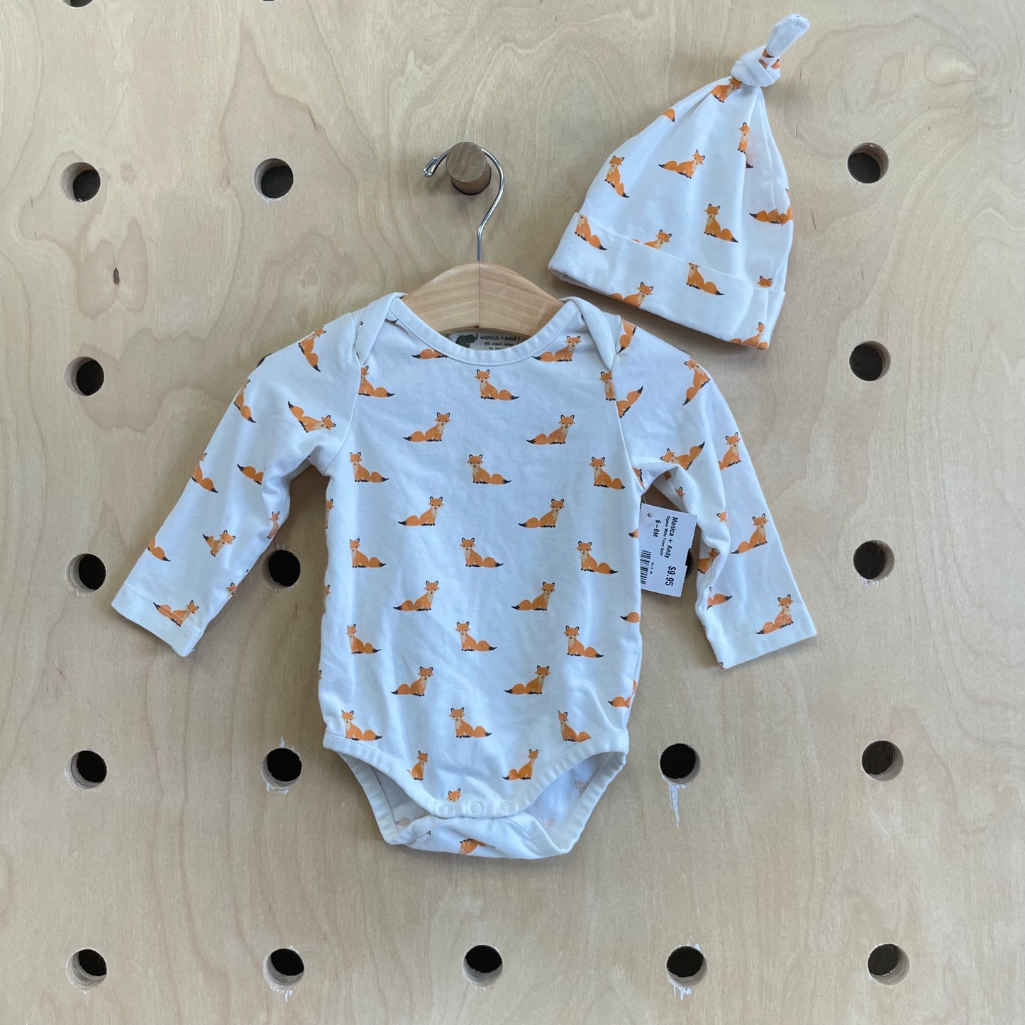 Organic White Fox Bodysuit & Hat