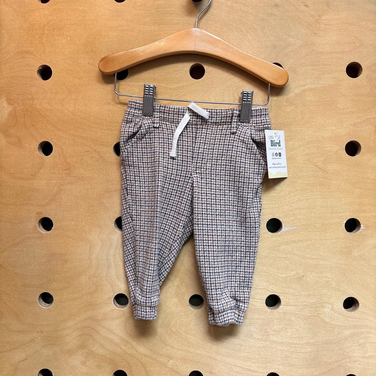 Brown/Navy Plaid Pull On Pants