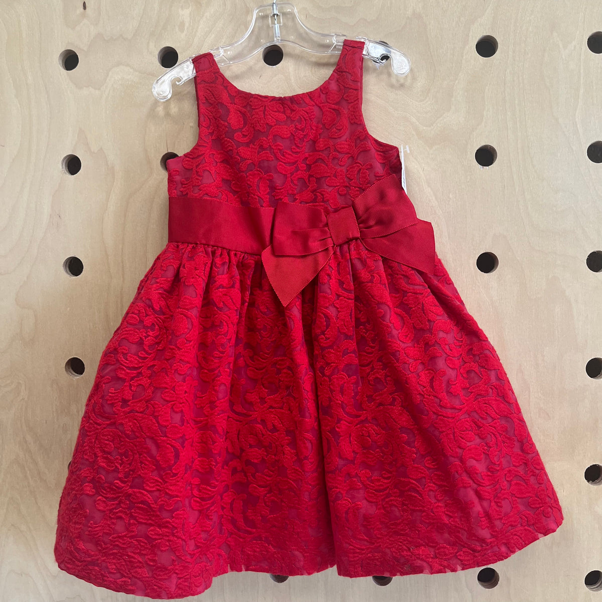 Red Floral Bow Dress