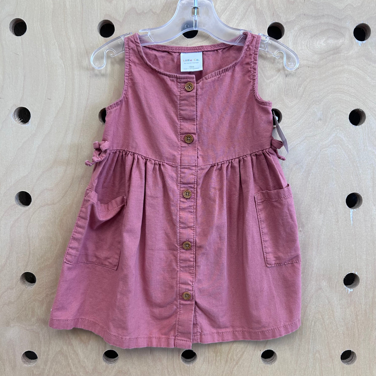 Terracotta Button Dress
