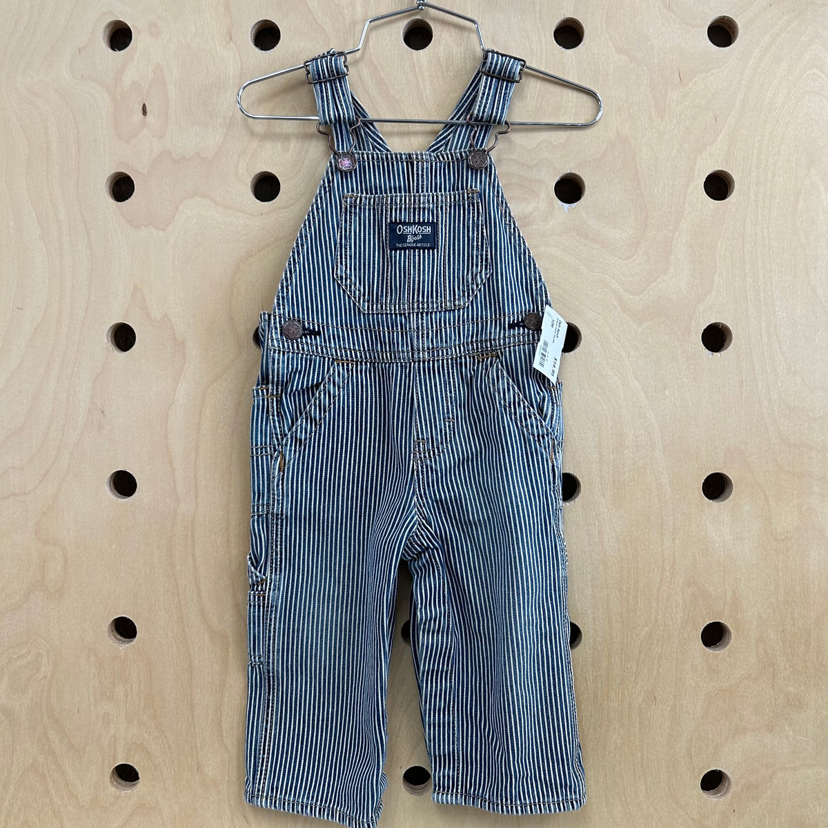 Striped Denim Overalls