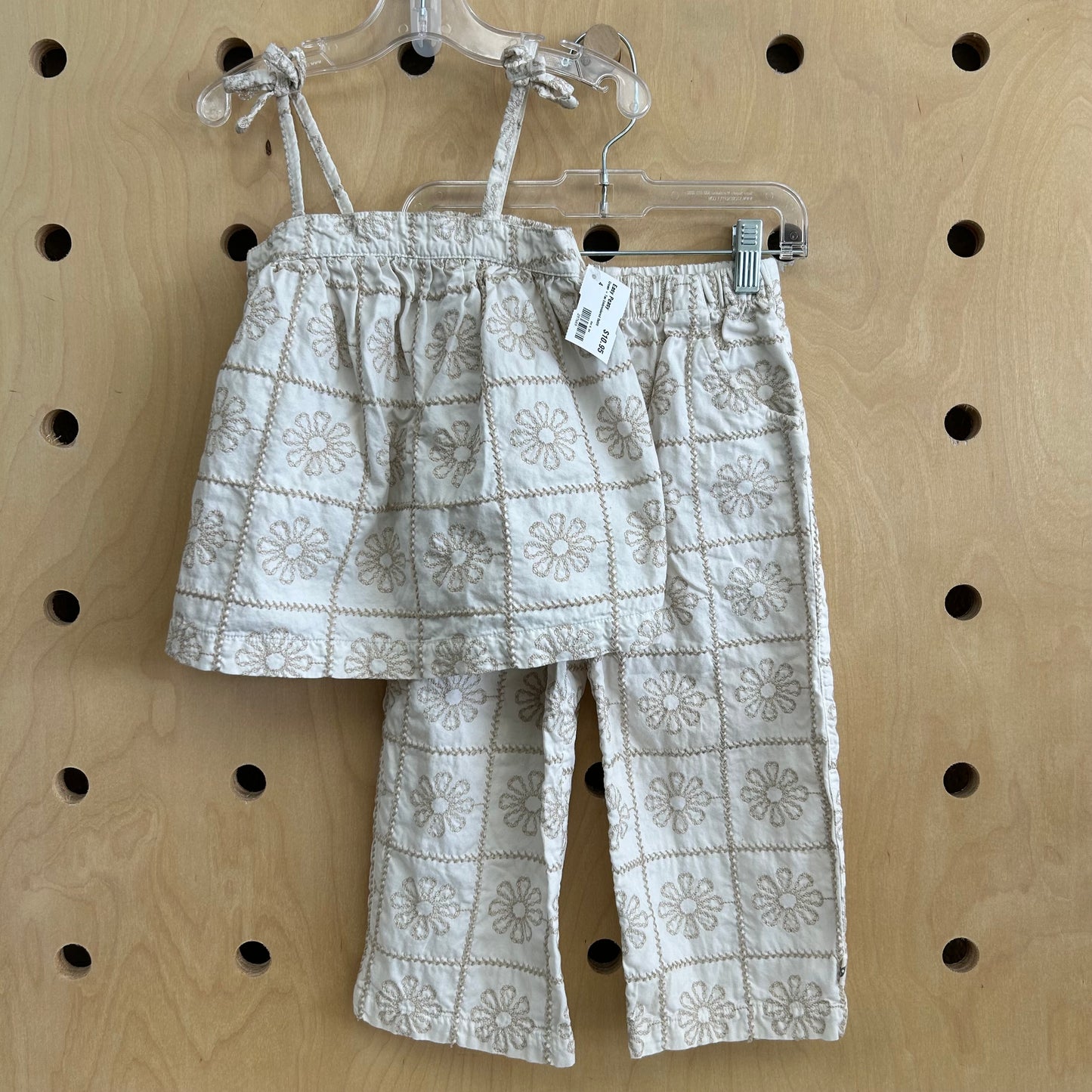 Cream + Tan Embroidered Outfit