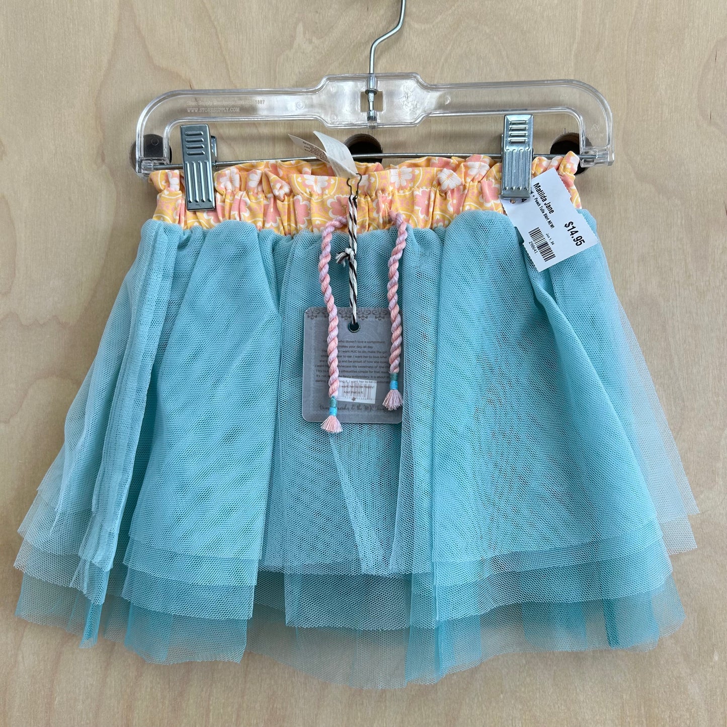Teal + Peach Tulle Skirt NEW!