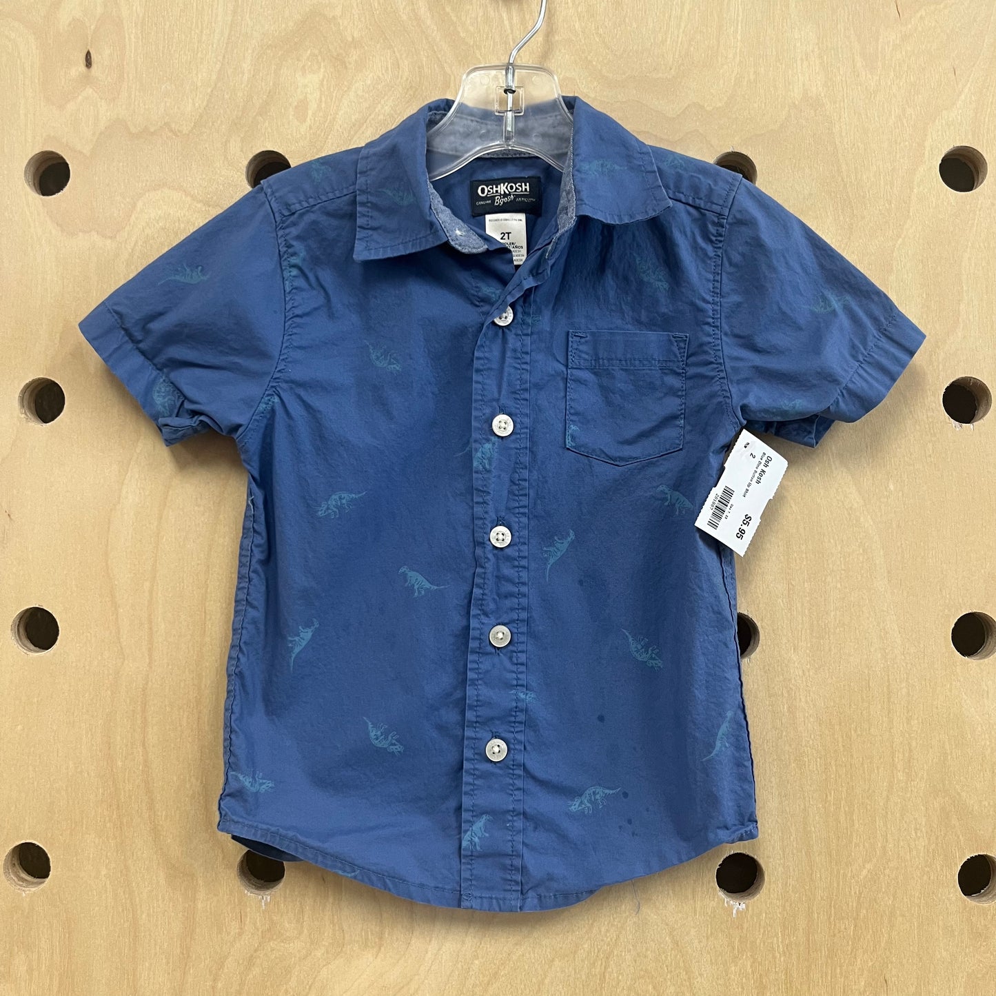 Blue Dino Button Up Shirt