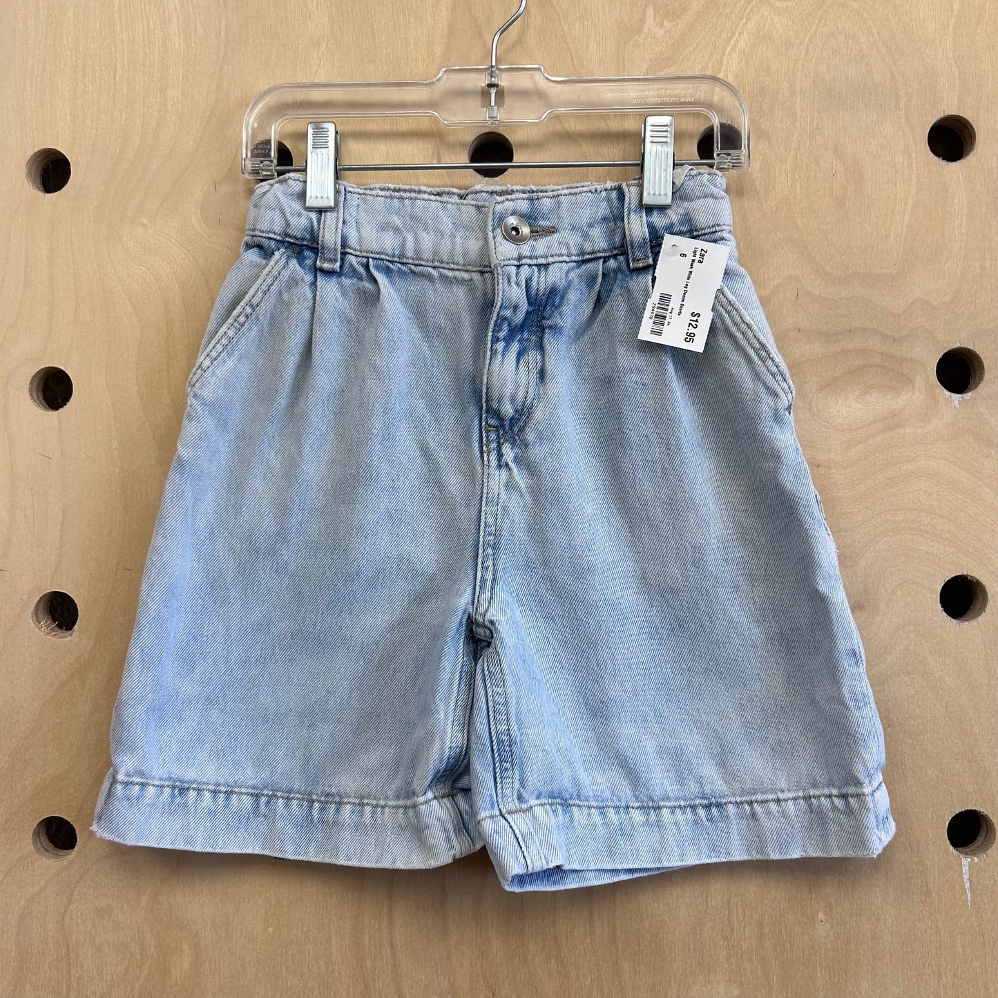 Light Wash Wide Leg Denim Shorts