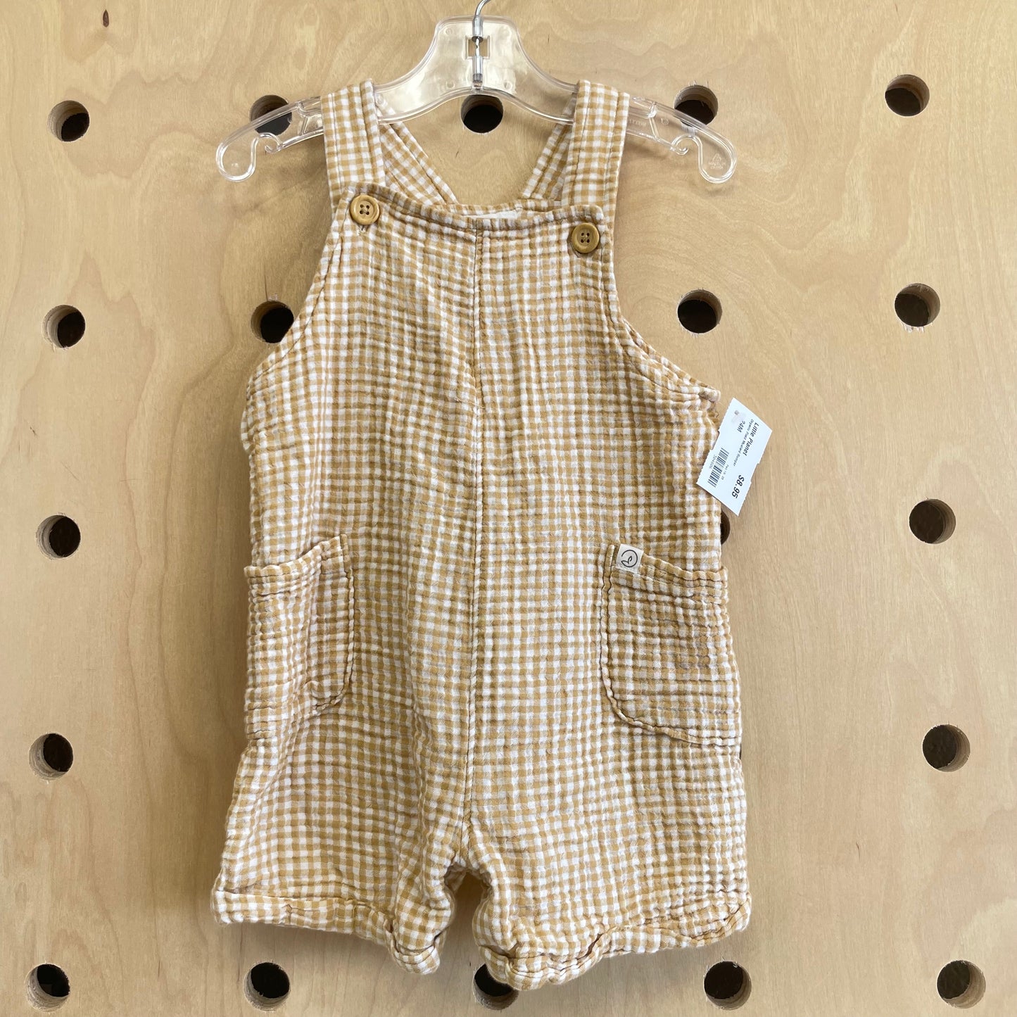 Organic Plaid Mustard Romper