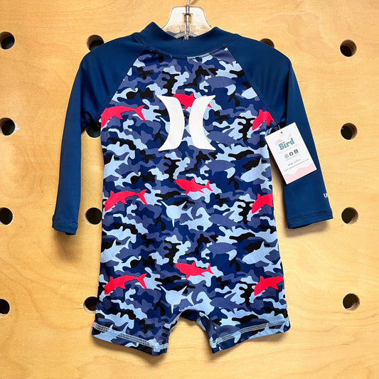 Blue Camo Sharks Swimsuit