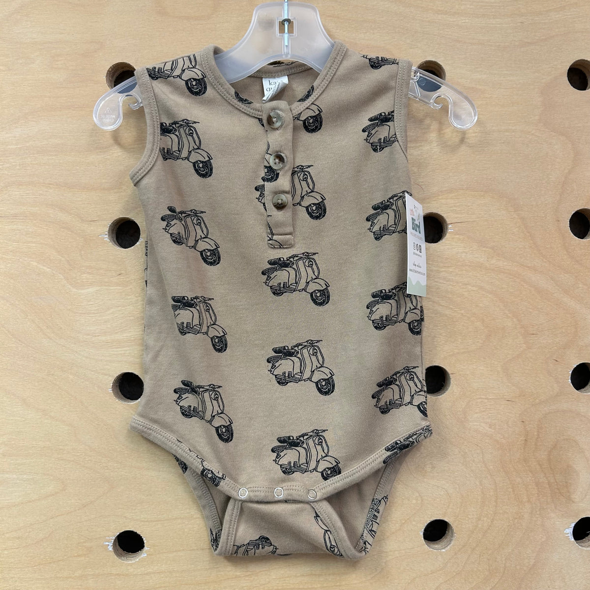 Organic Beige Scooters Bodysuit