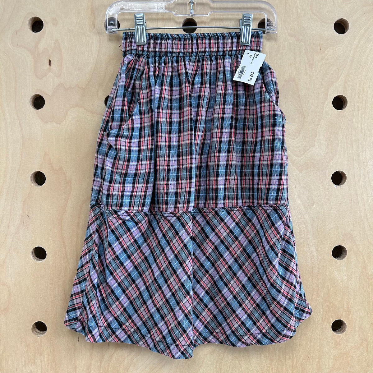 Blue Plaid Midi Skirt