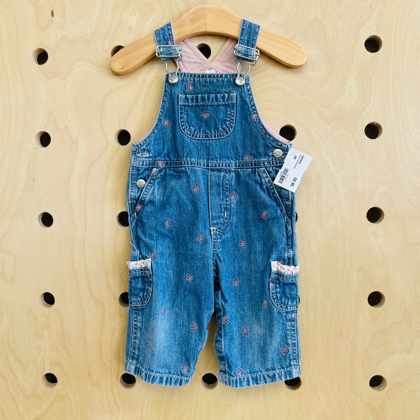 Denim Floral Overalls
