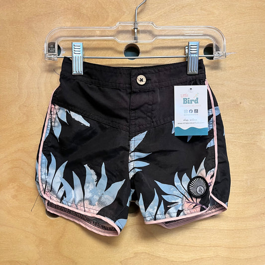 Black & Watercolor Leaves Quick Dry Shorts