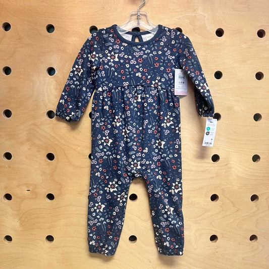 Teal/Rust Floral Romper NEW!