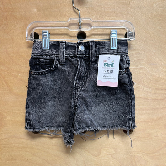Black High-Rise Denim Shorts