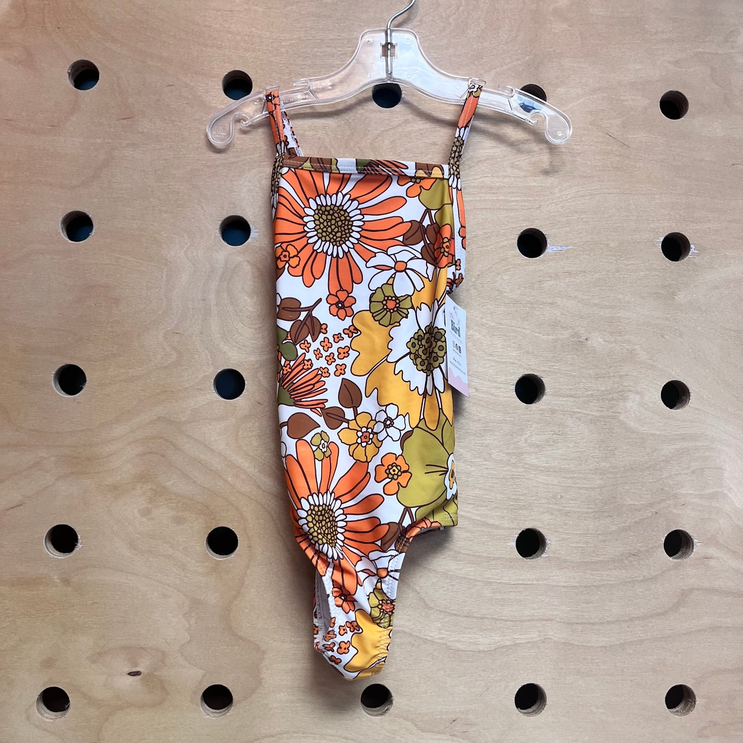Yellow/Brown Retro Flower Swimsuit