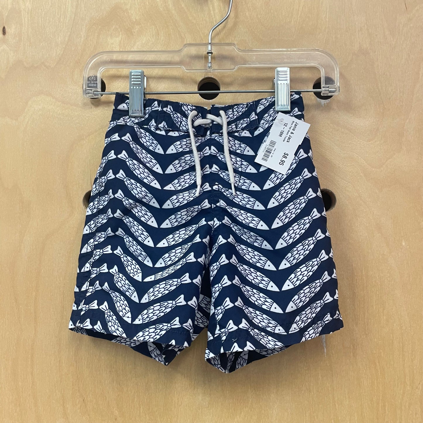 Blue Fish Swim Trunks