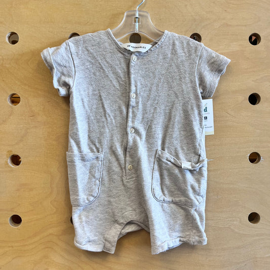 Greige Button Up Romper
