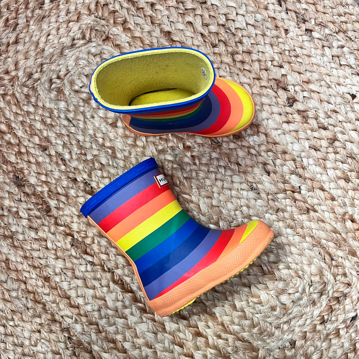 Rainbow Stripes Rain Boots