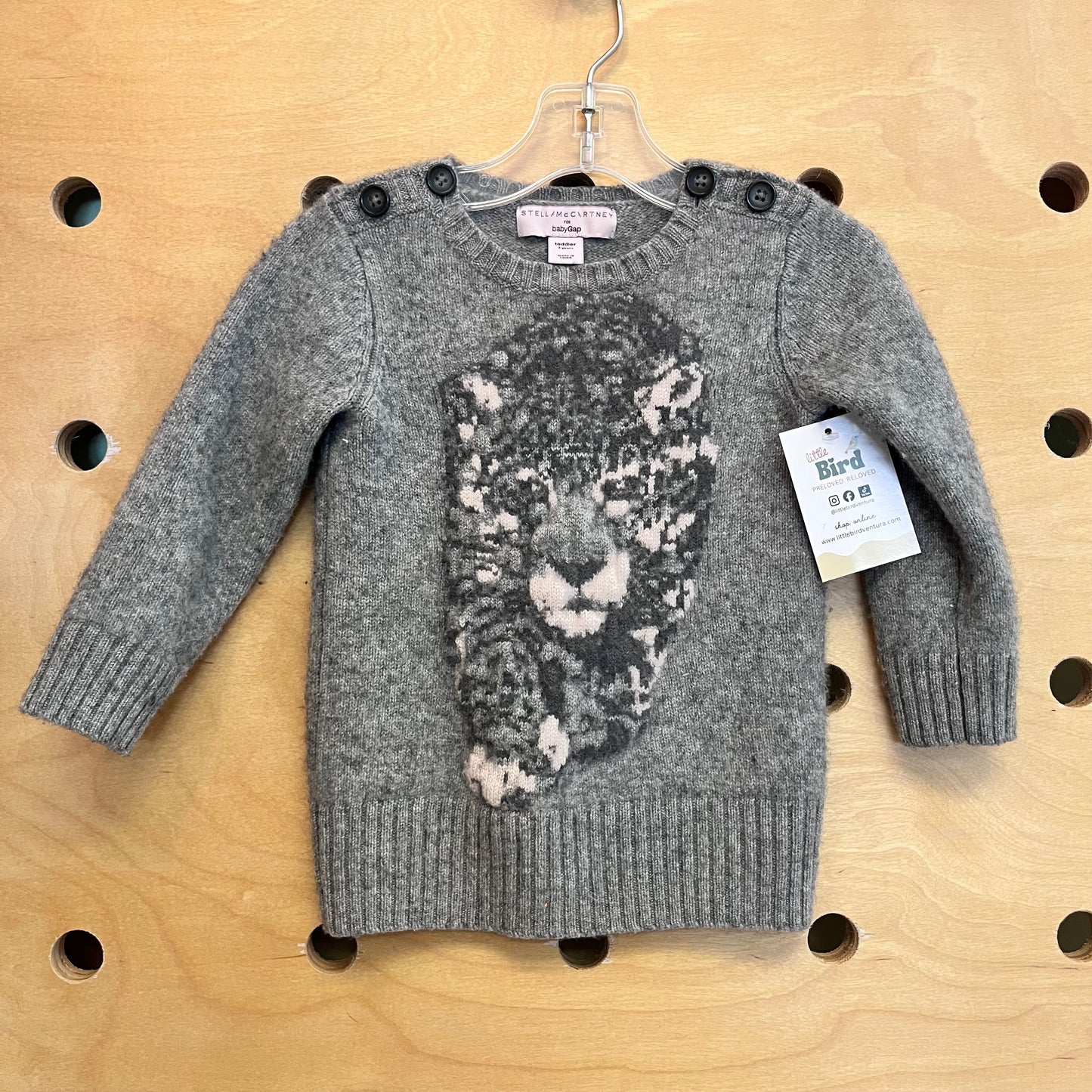 Grey Soft Knit Cheetah Sweater