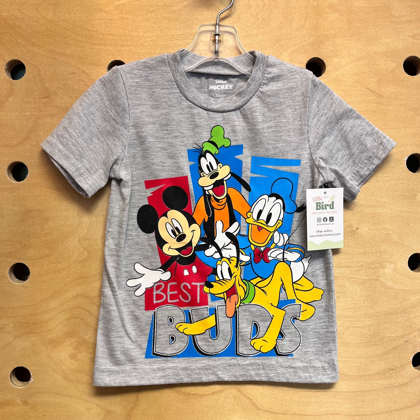 Grey 'Best Buds' Mickey Tee