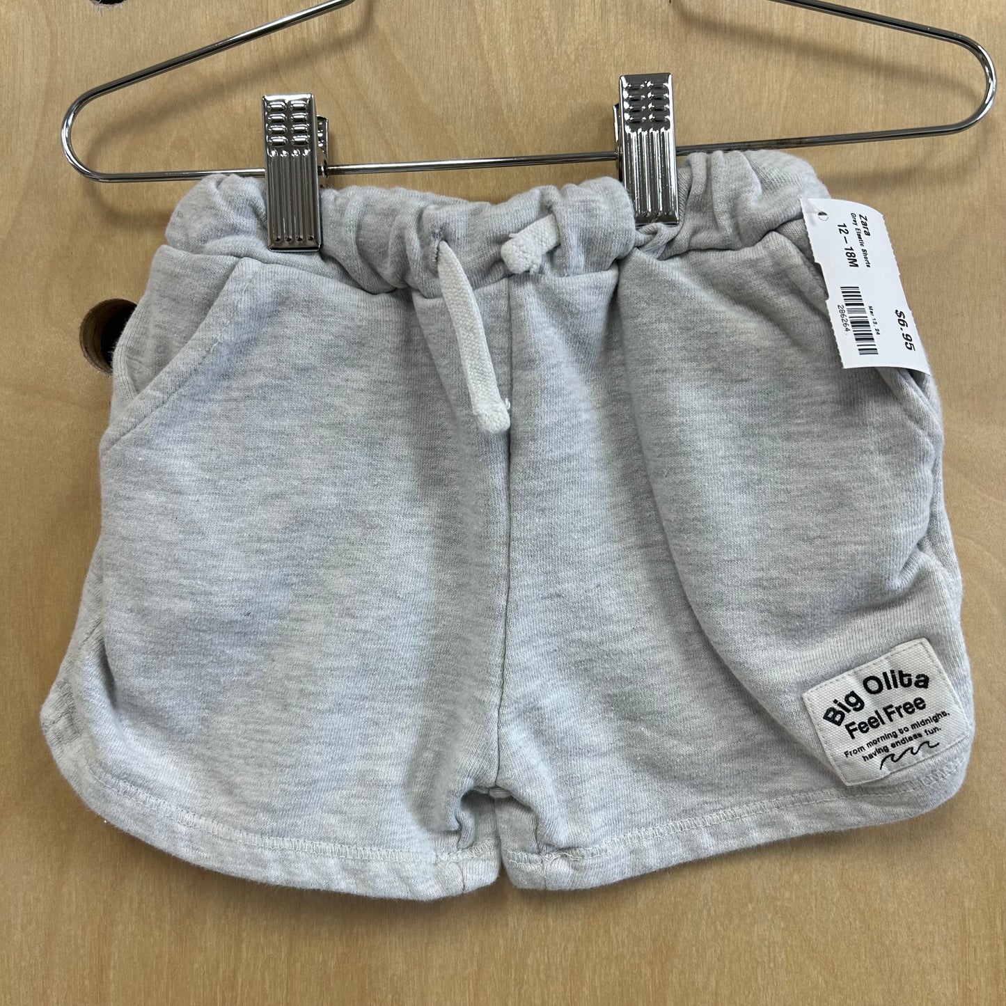 Grey Elastic Shorts