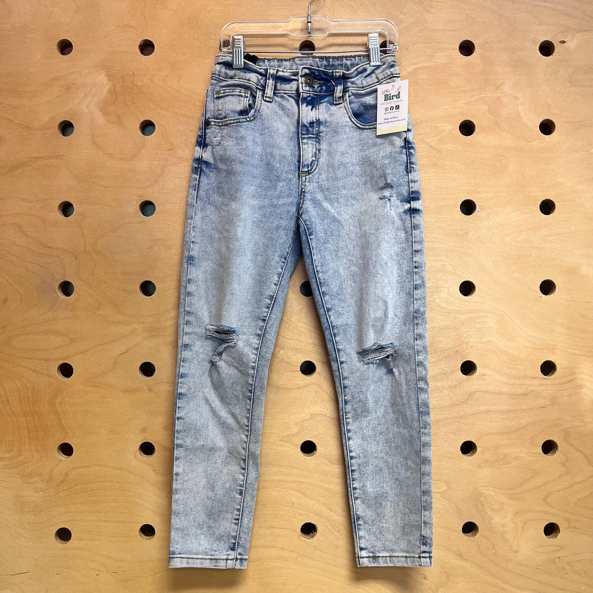 Light Wash Distressed Denim