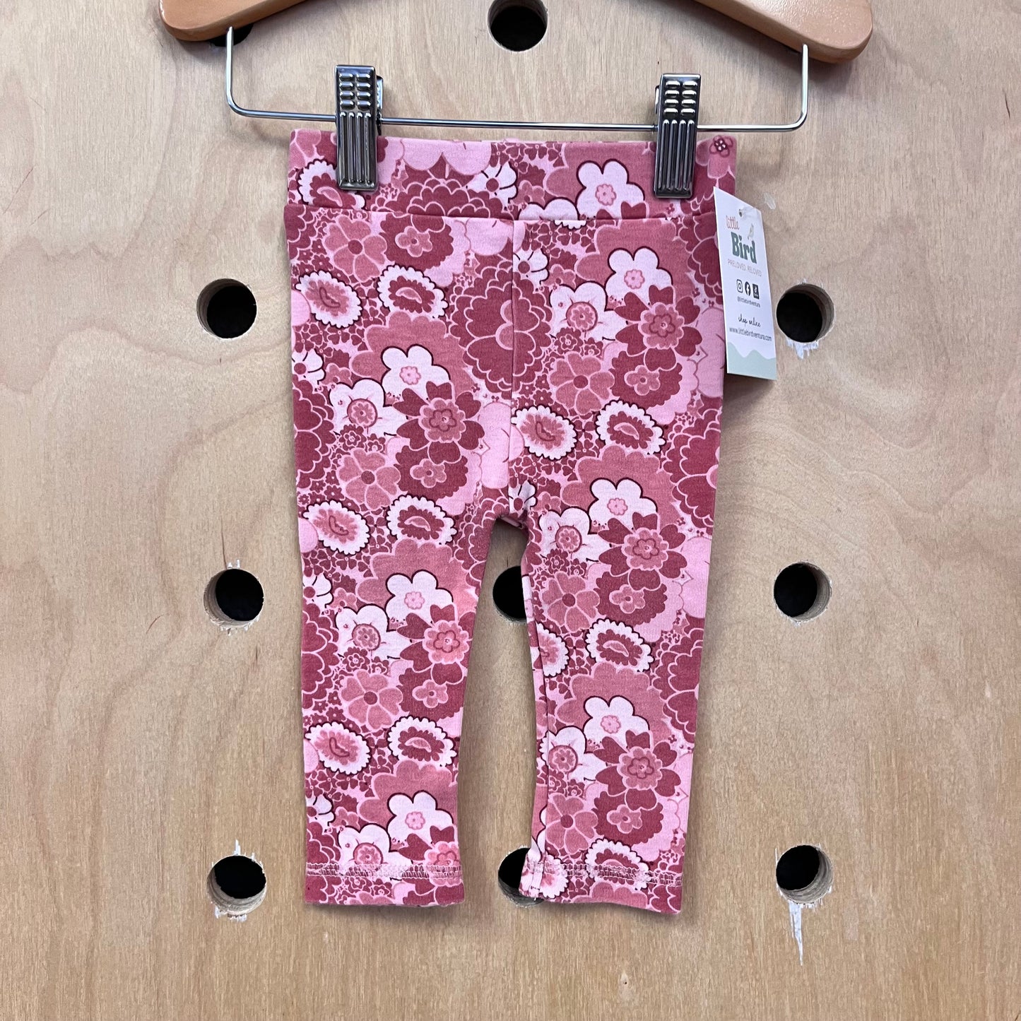 Organic Pink/White Floral Leggings