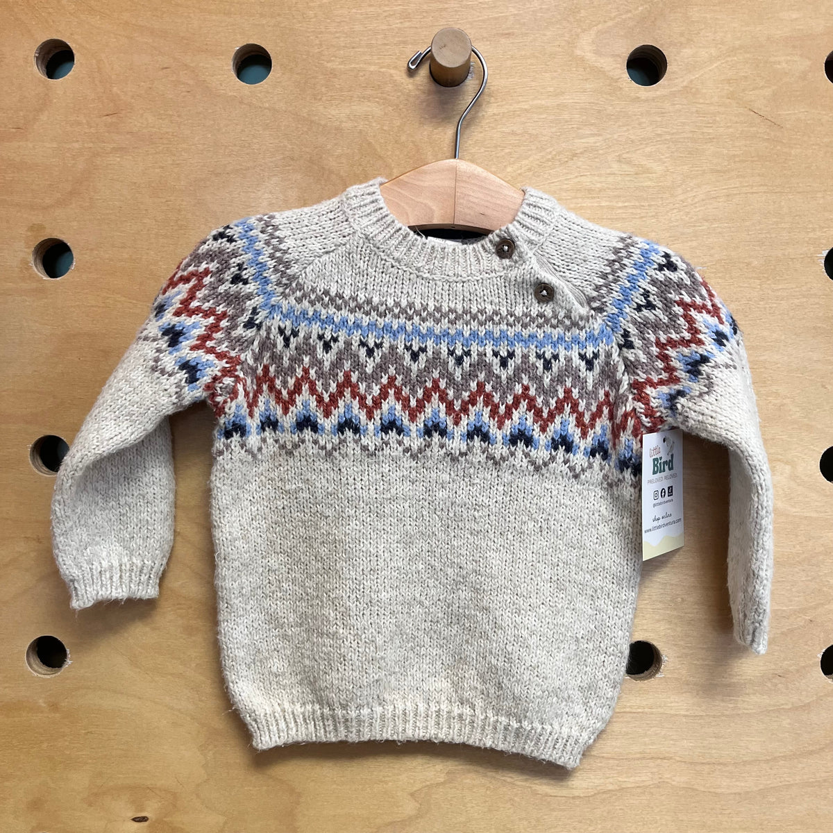Cream/Blue Knit Sweater