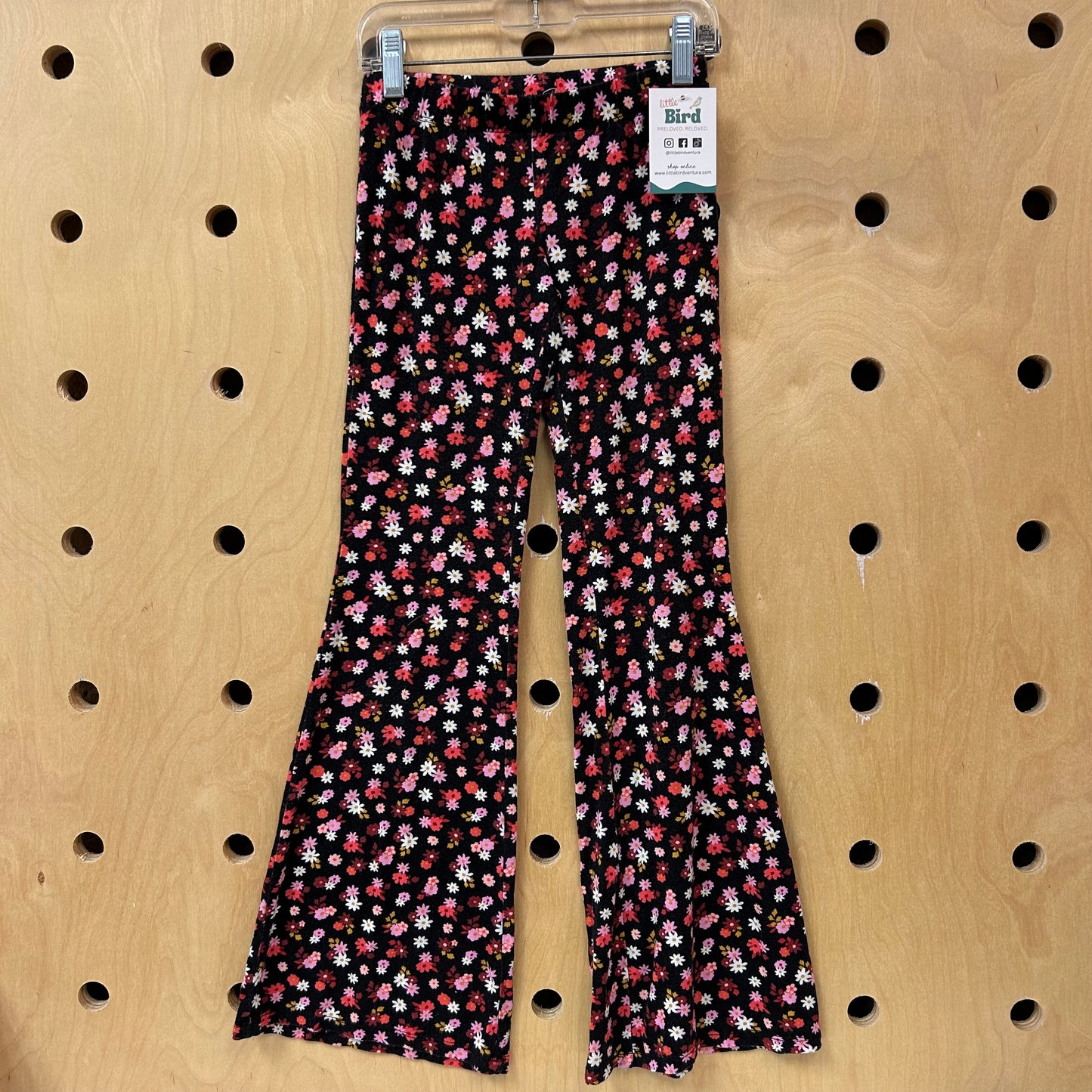 Black Floral Flare Leggings