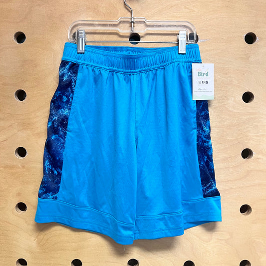 Blue Splatter Side Mesh Shorts