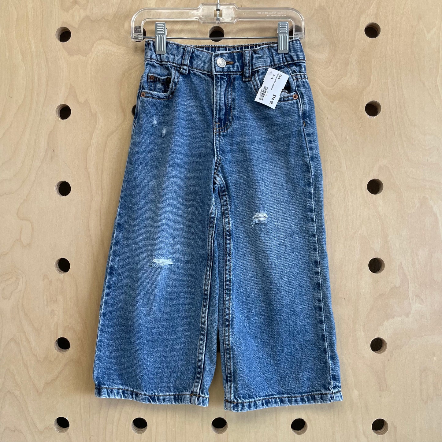 Distressed Wide Leg Denim