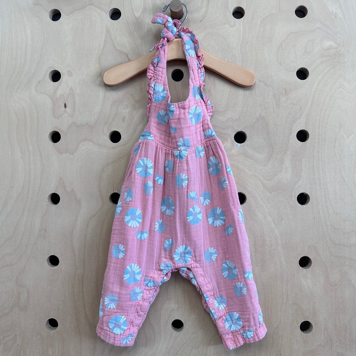 Pink & Blue Floral Halter Romper