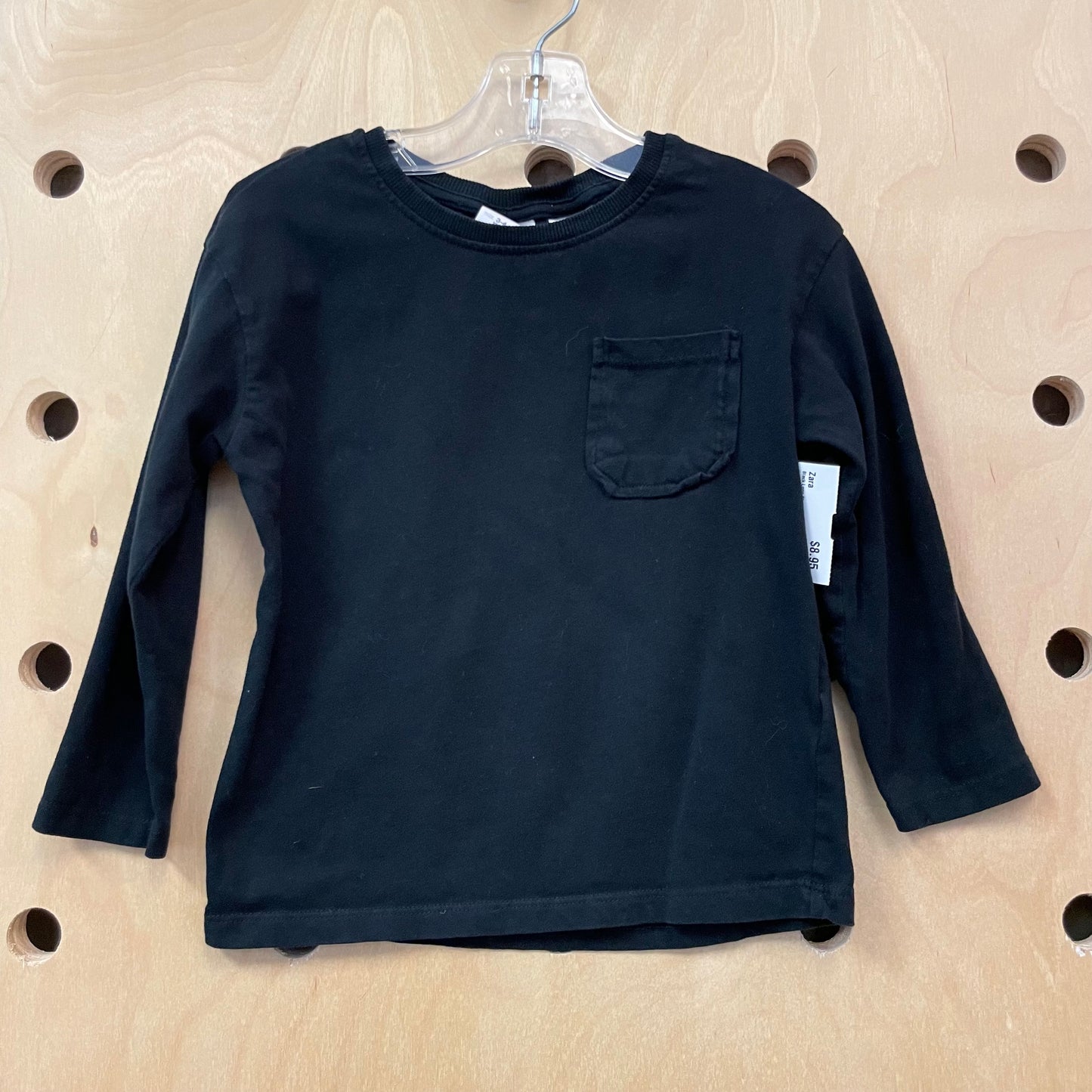 Black Long Sleeve Pocket Tee