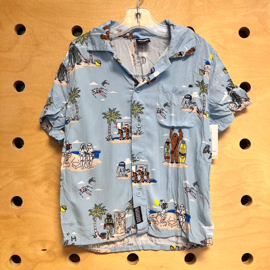Blue Star Wars Button Up