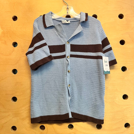 Blue & Brown Textured Shirt