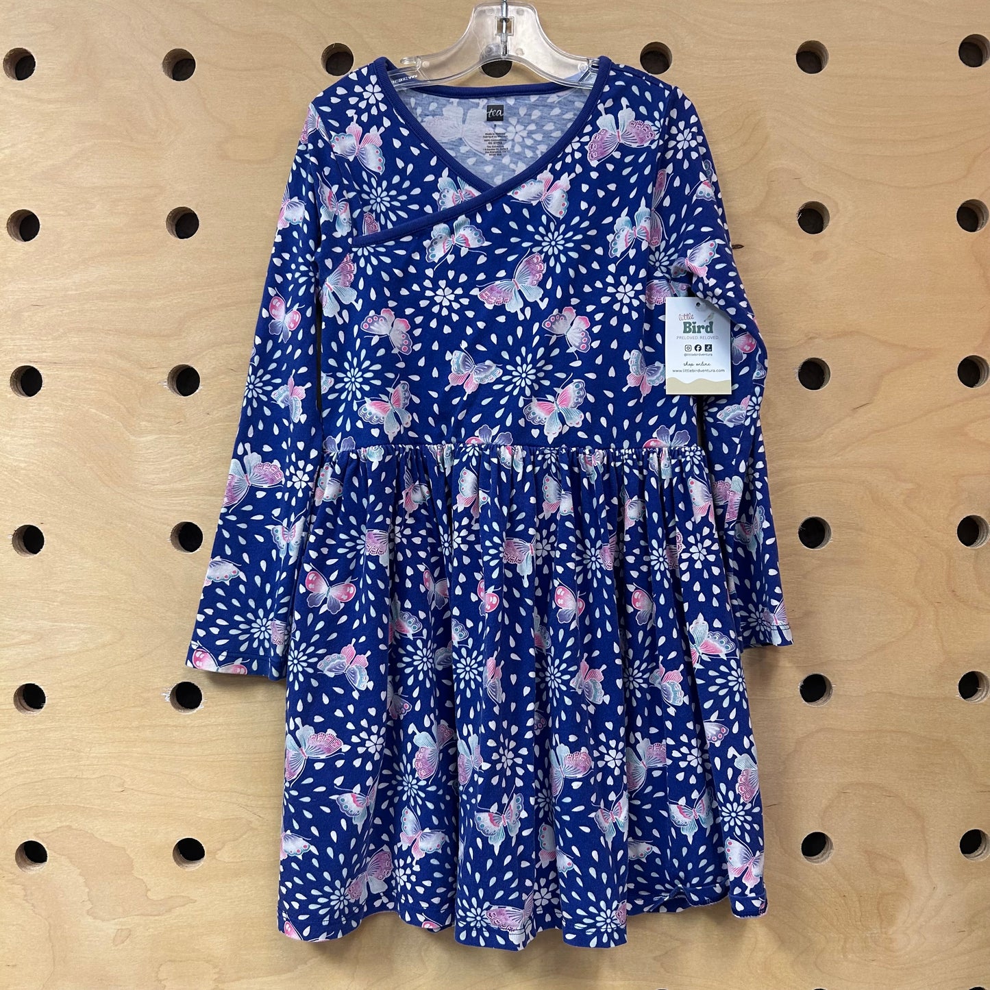 Blue/Pink Butterfly Cotton Dress