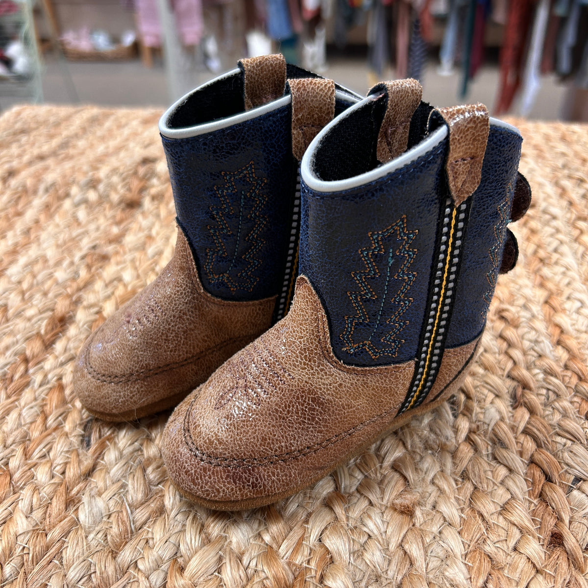 Blue/Brown Soft Sole Western Boots