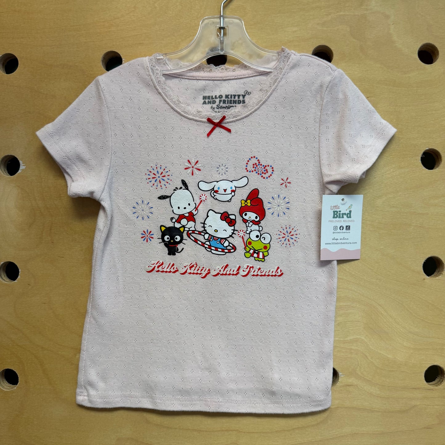 Pink Pointelle Hello Kitty Firework Tee
