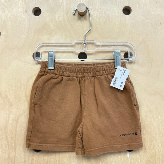 Brown Elastic Waist Shorts