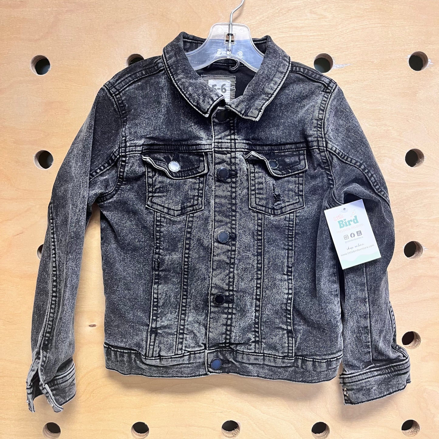 Black Denim Snap Jacket