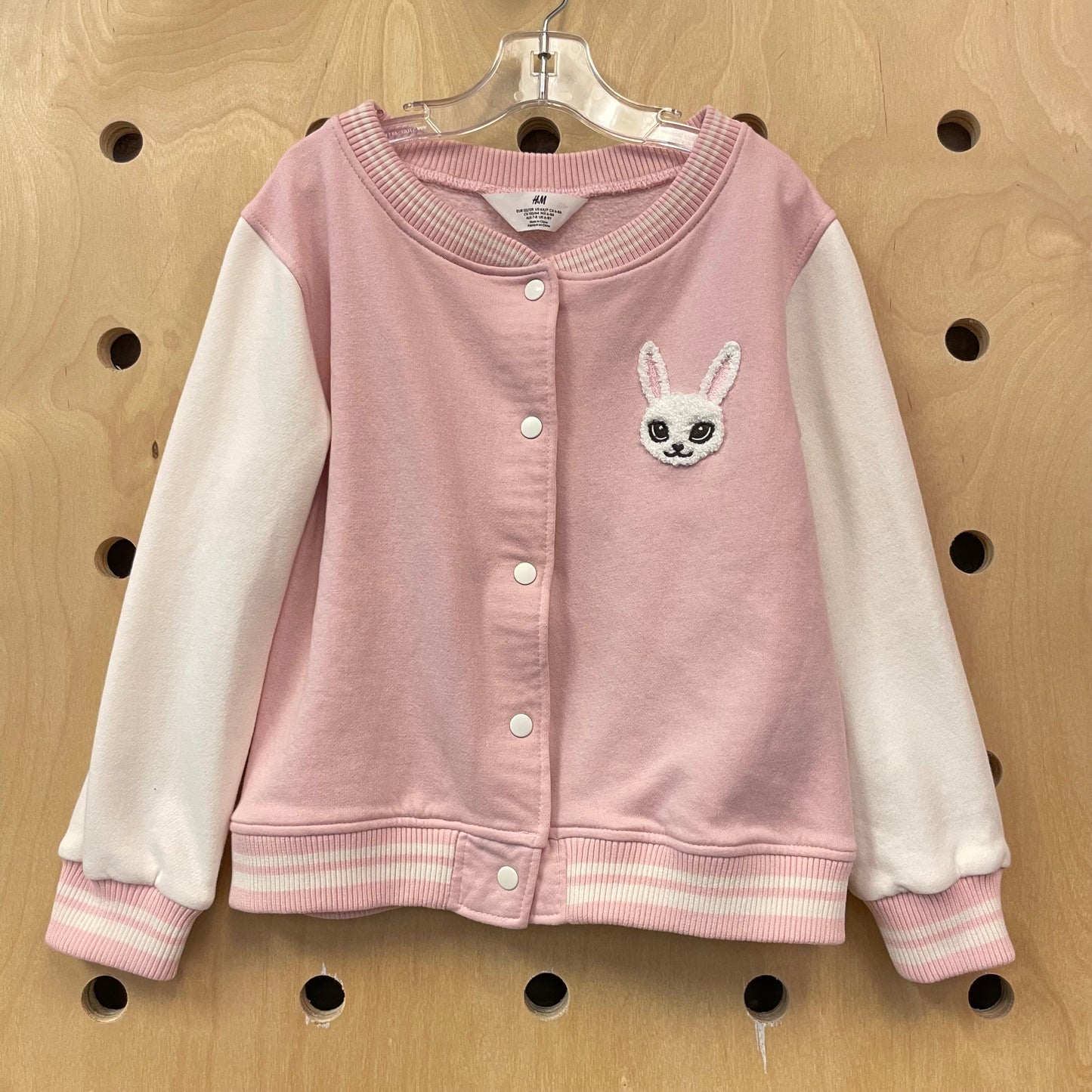 Pink & Cream Bunny Letterman Jacket