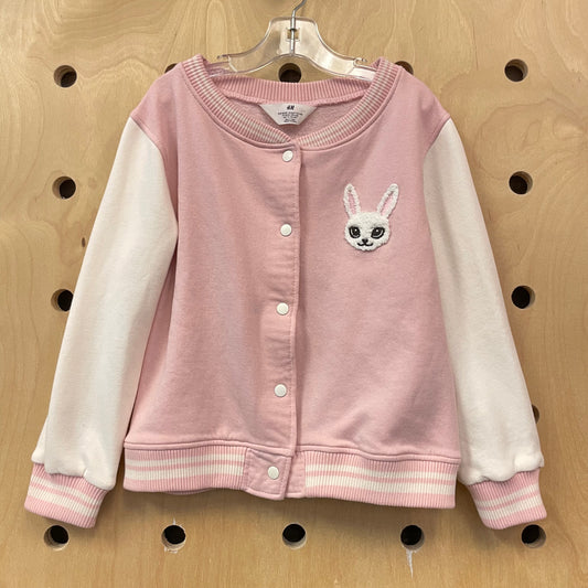 Pink & Cream Bunny Letterman Jacket