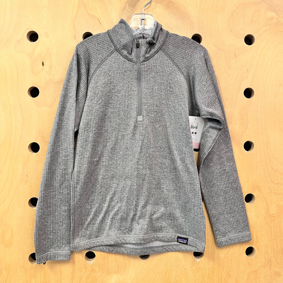 Grey Ribbed 1/4 Zip Capilene Pullover