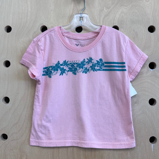 Peach + Teal Hibiscus Tee