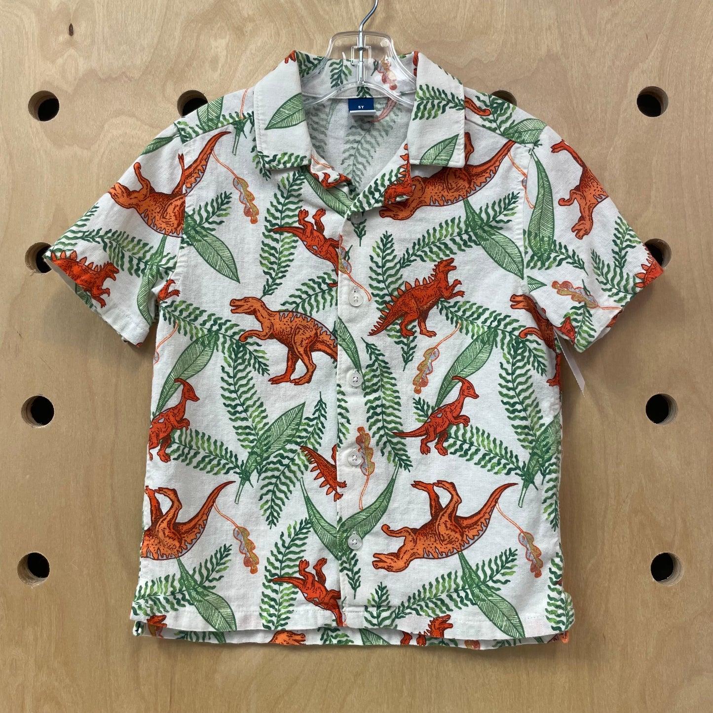 Linen Blend Dinos Button Up