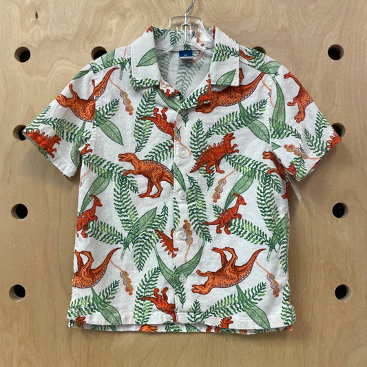 Linen Blend Dinos Button Up