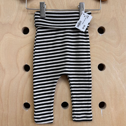 Cream + Black Ribbed Leggings