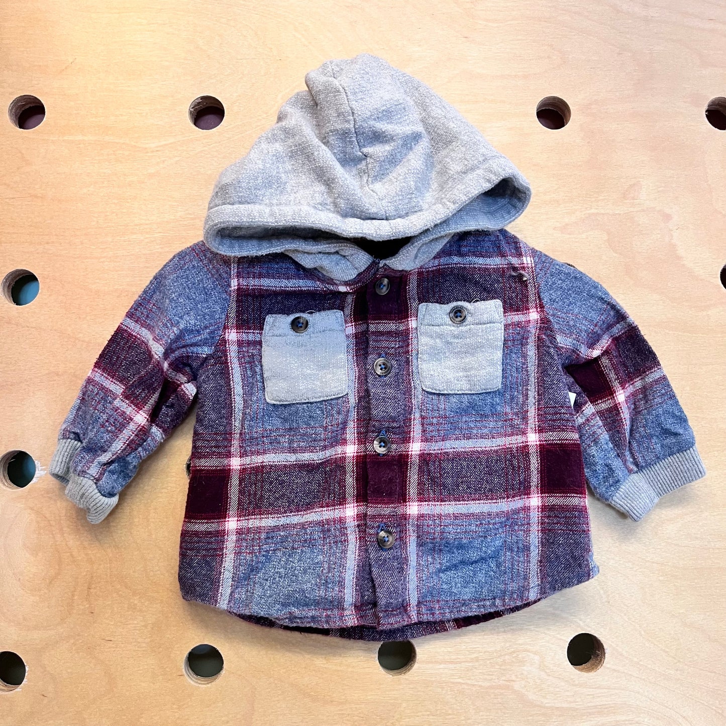 Grey Hooded Flannel