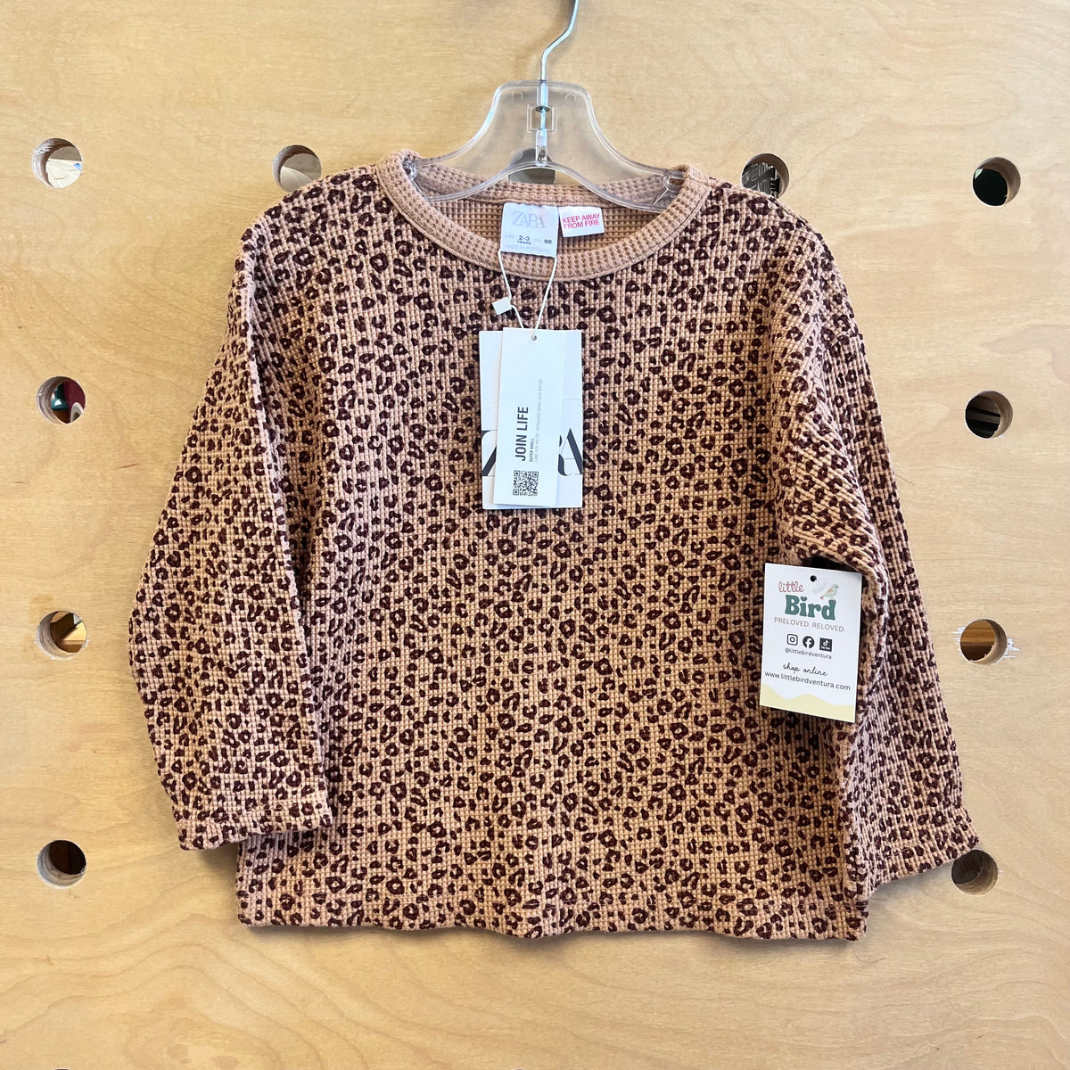 Leopard Print Waffle Knit Shirt NEW!